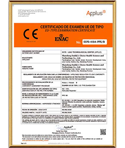FFP3 CE Certification Module B+C2 issued by Applus