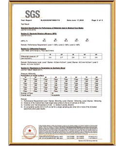SGS Test Report ASTM F2100 Level3