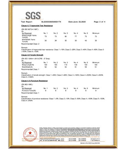 SGS Test Report EN 14126:2003